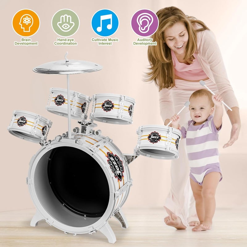 OoneWiser Store Kids Drum Set for Toddlers 1-3 - Musical Toy Drums Set for Kids - 5 Drums Musical Instruments Toys for 3 4 Year Old Brithday Ages 3-5 - Image 2